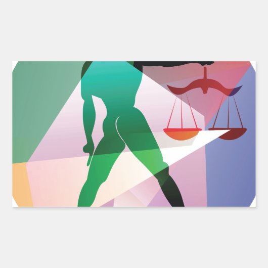 abstracte bil rechthoekige sticker (Voorkant)