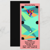 Abstracte BILLIARDS ~ POOLTSTOFPARTIJINVITATIE Kaart (Voorkant / Achterkant)