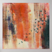 Abstracte Bird Migration Art Poster - kleurrijke m (Voorkant)