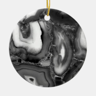 Abstracte Black White agates geode Keramisch Ornament