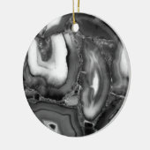 Abstracte Black White agates geode Keramisch Ornament (Links)