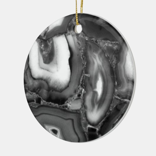 Abstracte Black White agates geode Keramisch Ornament (Links)