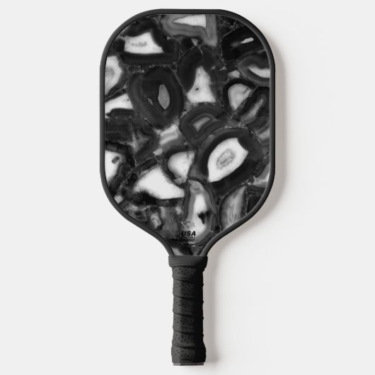 Abstracte Black White agates geode Pickleball Paddle (Voorkant)