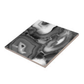 Abstracte Black White agates geode Tegeltje (Zijkant)
