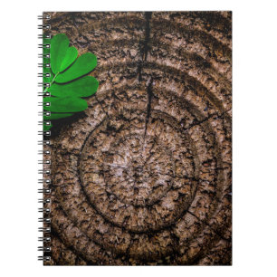 Abstracte bladboomstam groen notitieboek