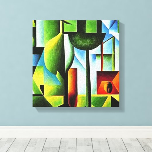 Abstracte bladeren canvas afdruk (Insitu (Houten vloer))