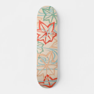 Abstracte bladeren Druk  Japans patroon af Skateboard