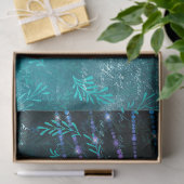 Abstracte bladeren en strijklichten op groen tissuepapier (Geschenk)