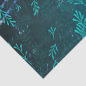 Abstracte bladeren en strijklichten op groen tissuepapier (Detail)