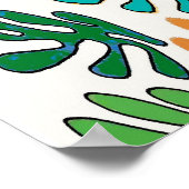 Abstracte bladeren (hart) poster (Hoek)