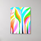Abstracte bladeren in veelkleurige pastels canvas afdruk (Voorkant)
