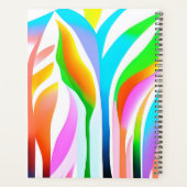 Abstracte bladeren in veelkleurige pastels planner (Achterkant)