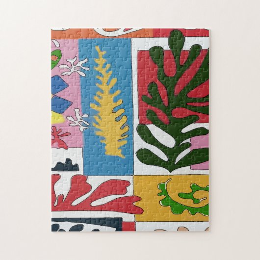 Abstracte bladeren, indrukwekkende stijl legpuzzel (Verticaal)