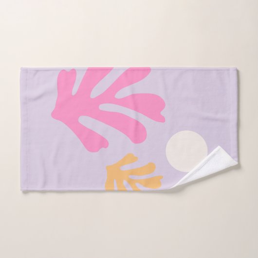 Abstracte bladeren knippen vormen Paarse Bad Handdoek (Handdoek)