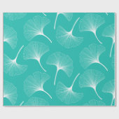 Abstracte bladeren met witte en turkooizen cadeaupapier (Vlak)
