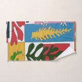 Abstracte bladeren, tekst toevoegen bad handdoek (Handdoek)