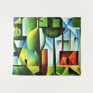 Abstracte bladeren wandkleed