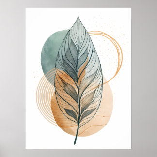 Abstracte bladkunst poster