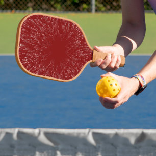 Abstracte blast van rode en witte ruimte pickleball paddle