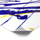 Abstracte blauw- en gele schildpad poster (Hoek)