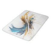 Abstracte blauw en gouden badmat – Dynamic Design (Gekanteld)