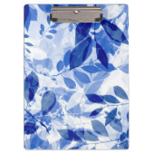 Abstracte blauw en witte bladeren klembord (Voorkant)