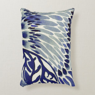 Abstracte blauw en witte Waterverf Accent Kussen