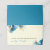 Abstracte Blauw & Goud Waterverf bruiloft (Buitenkant ongevouwen)