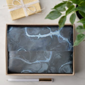 Abstracte blauw & grijs marmeren ijsvloeistof text tissuepapier (Geschenk)