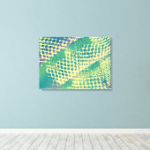 Abstracte blauw-groene Paarse schilderingen van he Canvas Afdruk (Insitu (Houten vloer))