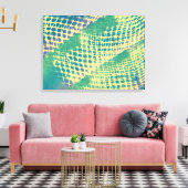 Abstracte blauw-groene Paarse schilderingen van he Canvas Afdruk (Insitu (Woonkamer))