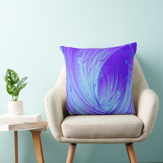 Abstracte blauw Paarse betoverde tuin Kussen (Stoel)