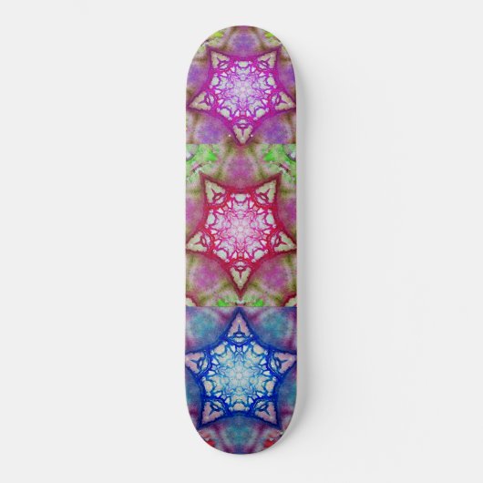 ABSTRACTE BLAUW PINK PAARSE STARS SKATEBOARD (Voorkant)