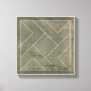 Abstracte blauwdruk met geometrische vormen canvas afdruk