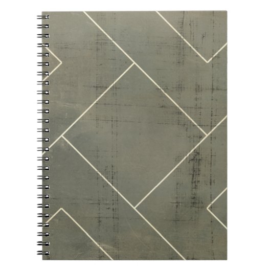 Abstracte blauwdruk met geometrische vormen notitieboek (Voorkant)