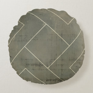 Abstracte blauwdruk met geometrische vormen rond kussen