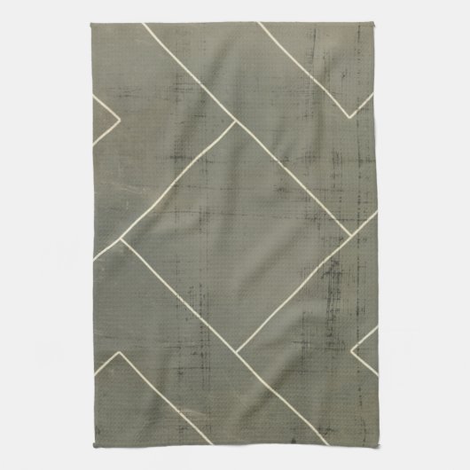 Abstracte blauwdruk met geometrische vormen theedoek (Verticaal)