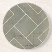 Abstracte blauwdruk met geometrische vormen zandsteen onderzetter (Voorkant)