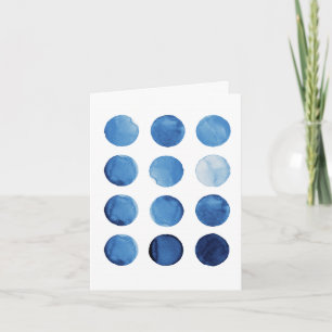 Abstracte Blauwe Aquarel Geometrische Verjaardag Kaart