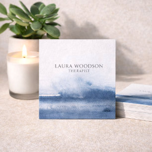 Abstracte Blauwe Aquarel Therapeuten Zakelijke Kaa Vierkante Visitekaartje