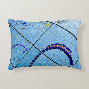 Abstracte blauwe baltimore Geometrische spiegelmoz Accent Kussen