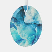 Abstracte blauwe beweging: fractale compositie. glas ornament (Voorkant Rechts)