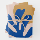 Abstracte Blauwe Blauwe Moderne Vormen knippen Uit Inpakpapier Vel (In situ)