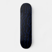 Abstracte blauwe bliksem skateboard (Voorkant)