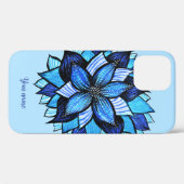 Abstracte Blauwe Bloem  Bloemen meisjesnaam Case-Mate iPhone Case (Achterkant (horizontaal))