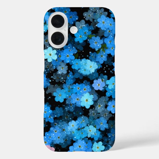 Abstracte Blauwe Bloemen Case-Mate iPhone Case (Achterkant)