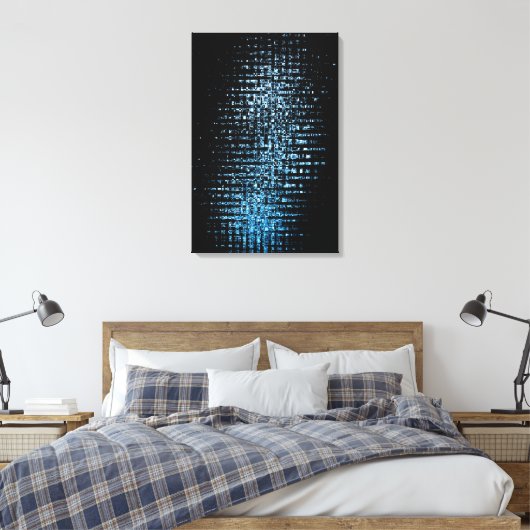 Abstracte blauwe blokjes canvas afdruk (Insitu (Slaapkamer))