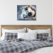 Abstracte blauwe boomgaard canvas afdruk (Insitu (Slaapkamer))