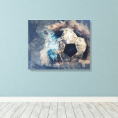 Abstracte blauwe boomgaard canvas afdruk (Insitu (Houten vloer))