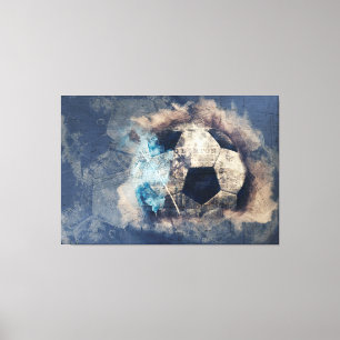 Abstracte blauwe boomgaard canvas afdruk